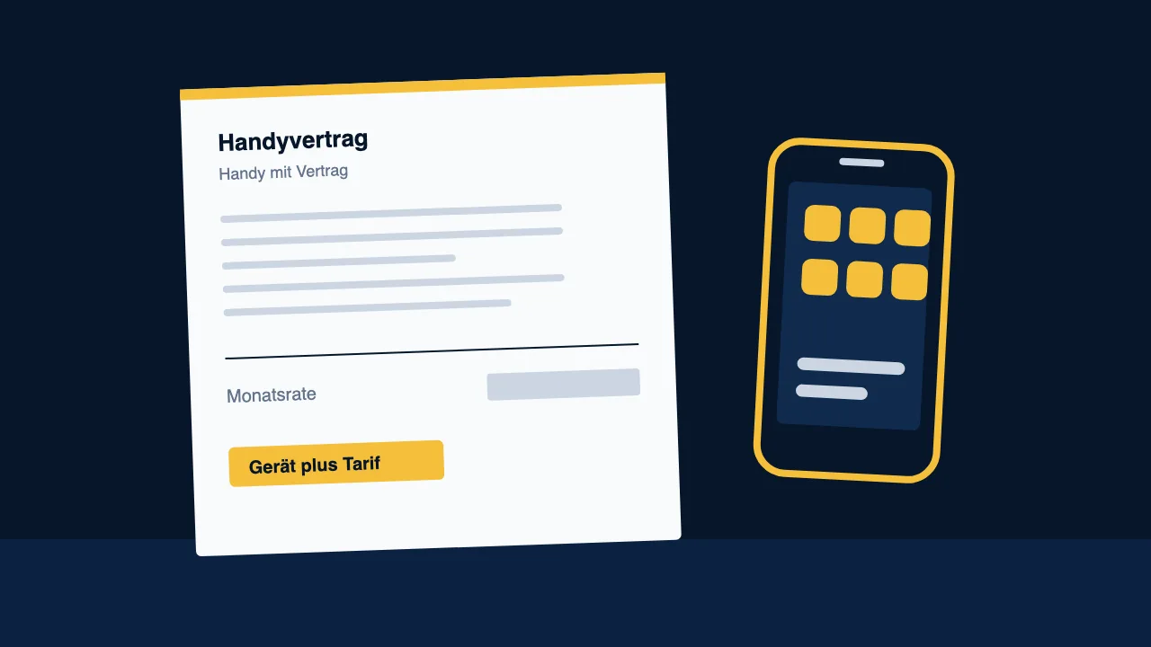 Illustration zum Vergleich Handy mit Vertrag
